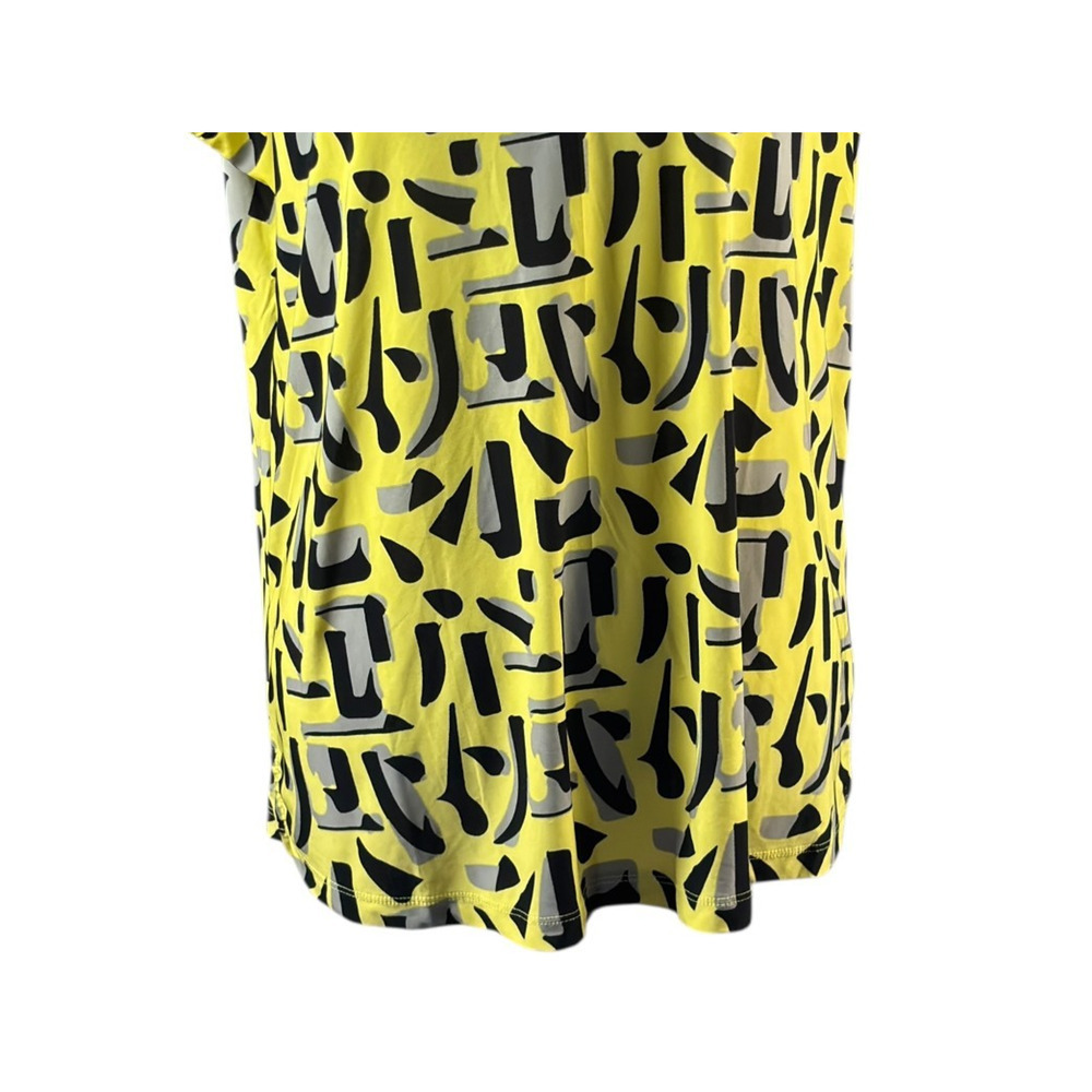 Jamie Saddock Golf Top Size XL Yellow Black Sleeveless Abstract Pickleball Golf - Picture 6 of 11